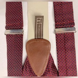 TRAFALGAR Suspenders Leather Brass Hardware Mens Y Back